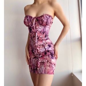 PLT Renaissance Print Corset Dress